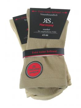 RS 2 Paar Socken EXTRA WEITER SOFTRAND Venenfreundlich, Naturtöne